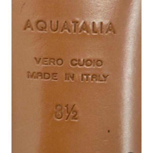 Aquatalia Vero Cuoio Nadeen Suede Mule 100% Leather Taupe Sandal Size 8.5 Classy - Picture 6 of 7